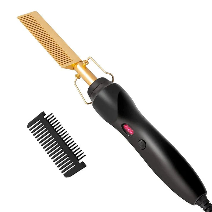 Peigne Chauffant Électrique pour Cheveux - Stylisme Rapide et Sûr à Domicile