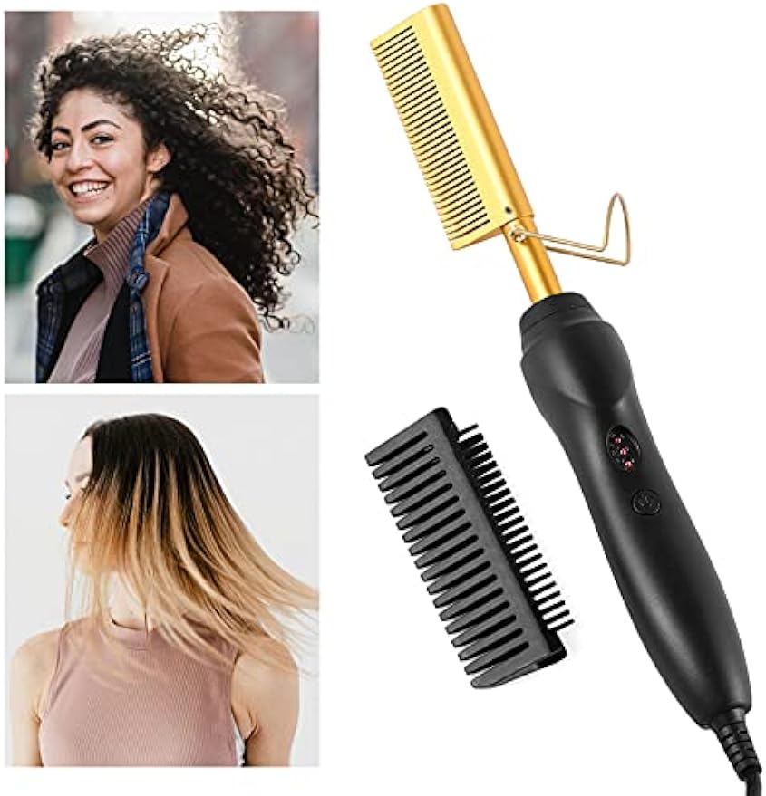 Peigne Chauffant Électrique pour Cheveux - Stylisme Rapide et Sûr à Domicile