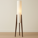 Lampe de Sol en Noyer Massif - Élégance et Ambiance Cosy