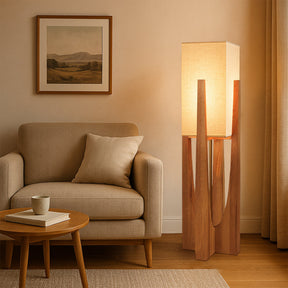 Lampe sur Pied Wabi Sabi Japonaise - Élégance Naturelle et Atmosphère Chaleureuse