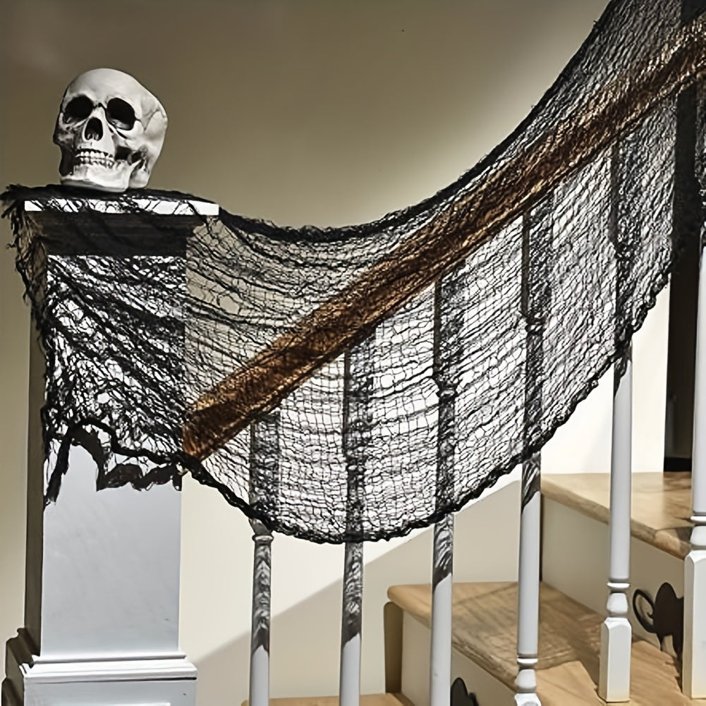 Tissu Noir Halloween - Décoration Suspendue Effrayante et Flexible