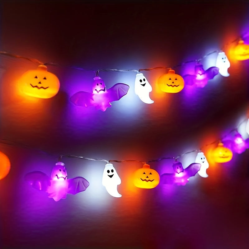 Guirlande Lumineuse Halloween Citrouille - Décoration Festive Alimentée par Piles