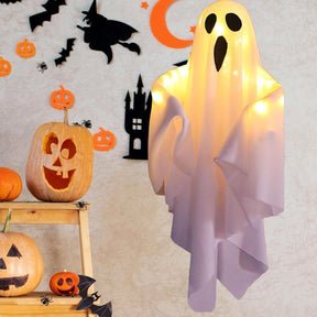 Lumières Fantômes en Tissu pour Halloween - Décorations Effrayantes et Lumineuses