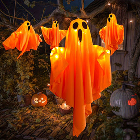 Lumières Fantômes en Tissu pour Halloween - Décorations Effrayantes et Lumineuses