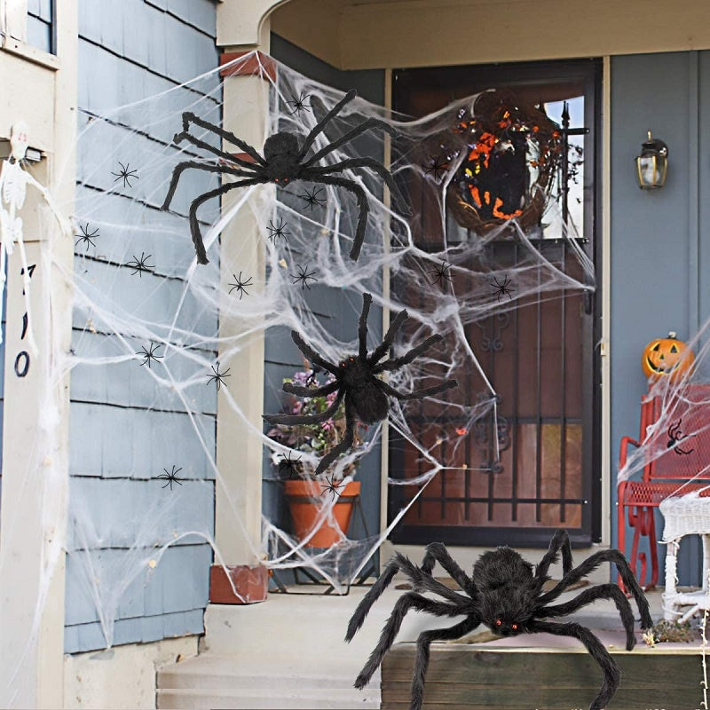 Araignée Géante d'Halloween - Décoration Réaliste pour Jardin Extérieur
