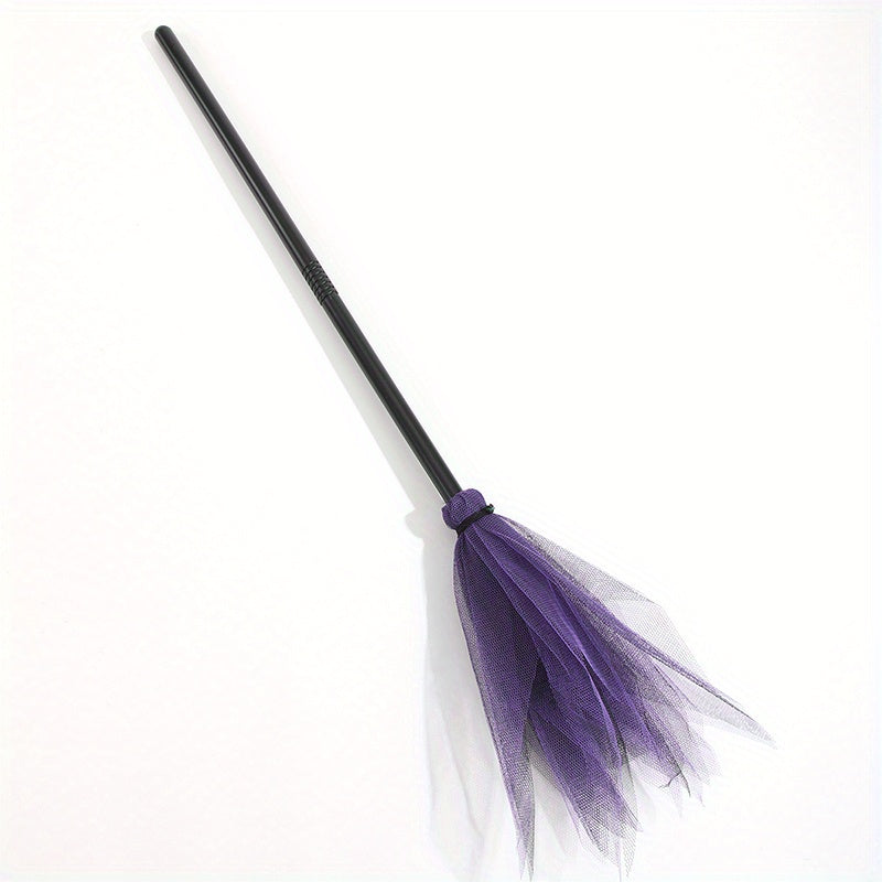 Balai de Sorcière Halloween en Plastique - Accessoire Ludique pour Décoration Effrayante