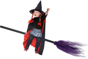 Balai de Sorcière Halloween en Plastique - Accessoire Ludique pour Décoration Effrayante
