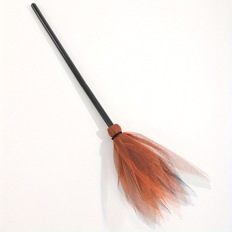 Balai de Sorcière Halloween en Plastique - Accessoire Ludique pour Décoration Effrayante