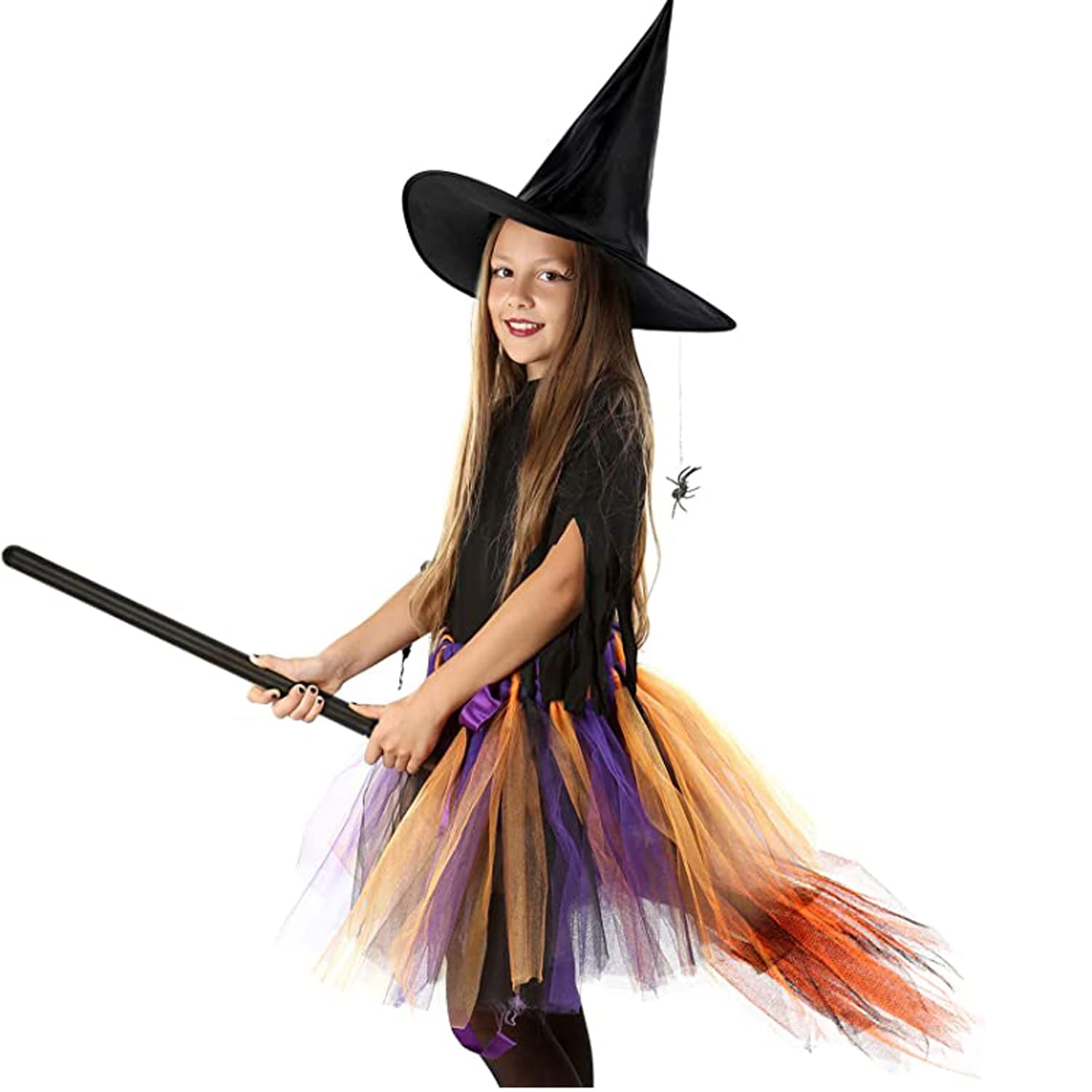 Balai de Sorcière Halloween en Plastique - Accessoire Ludique pour Décoration Effrayante