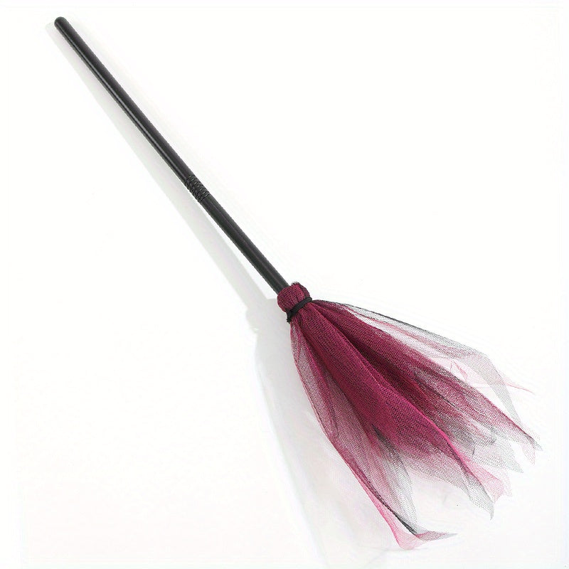 Balai de Sorcière Halloween en Plastique - Accessoire Ludique pour Décoration Effrayante