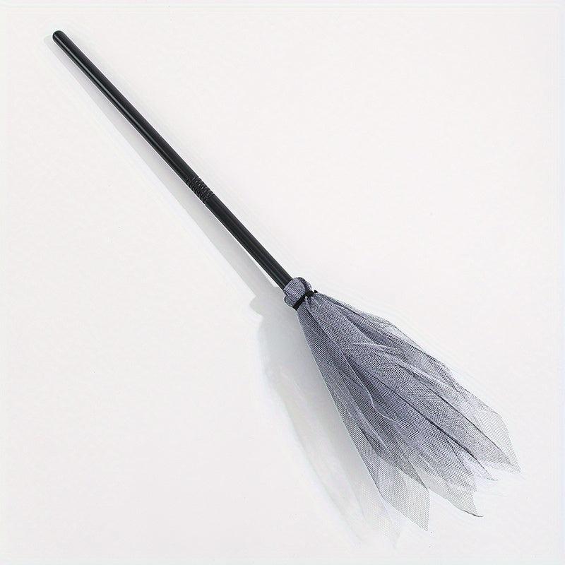 Balai de Sorcière Halloween en Plastique - Accessoire Ludique pour Décoration Effrayante