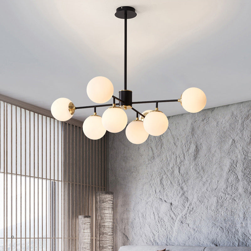 Lustre en Verre Scandinave - Éclairage Contemporain et Réglable