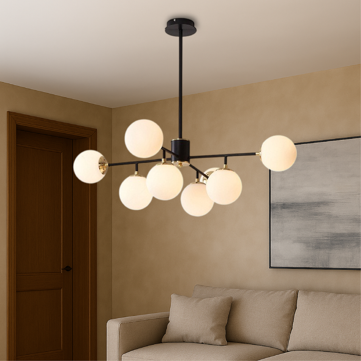 Lustre en Verre Scandinave - Éclairage Contemporain et Réglable
