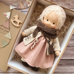 Poupée en Coton Doux Fait Main - Cadeau Kawaii dans Boîte en Tissu
