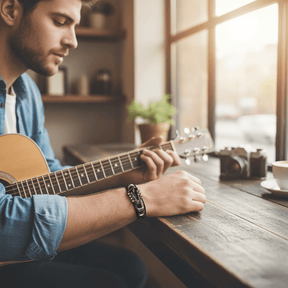 Bracelet en Cuir Inspiré de la Guitare | Accessoire Stylé pour Amateurs de Musique