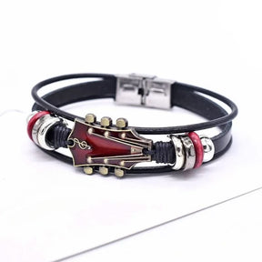 Bracelet en Cuir Inspiré de la Guitare | Accessoire Stylé pour Amateurs de Musique