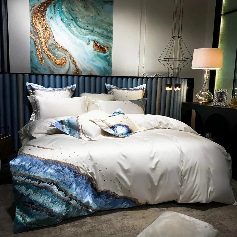 Housse de Couette en Coton Égyptien - Luxe Respirant et Confort Optimal