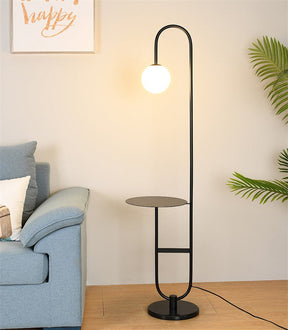 Lampadaire Scandinave avec Table Intégrée - Éclairage Économe et Design Élégant