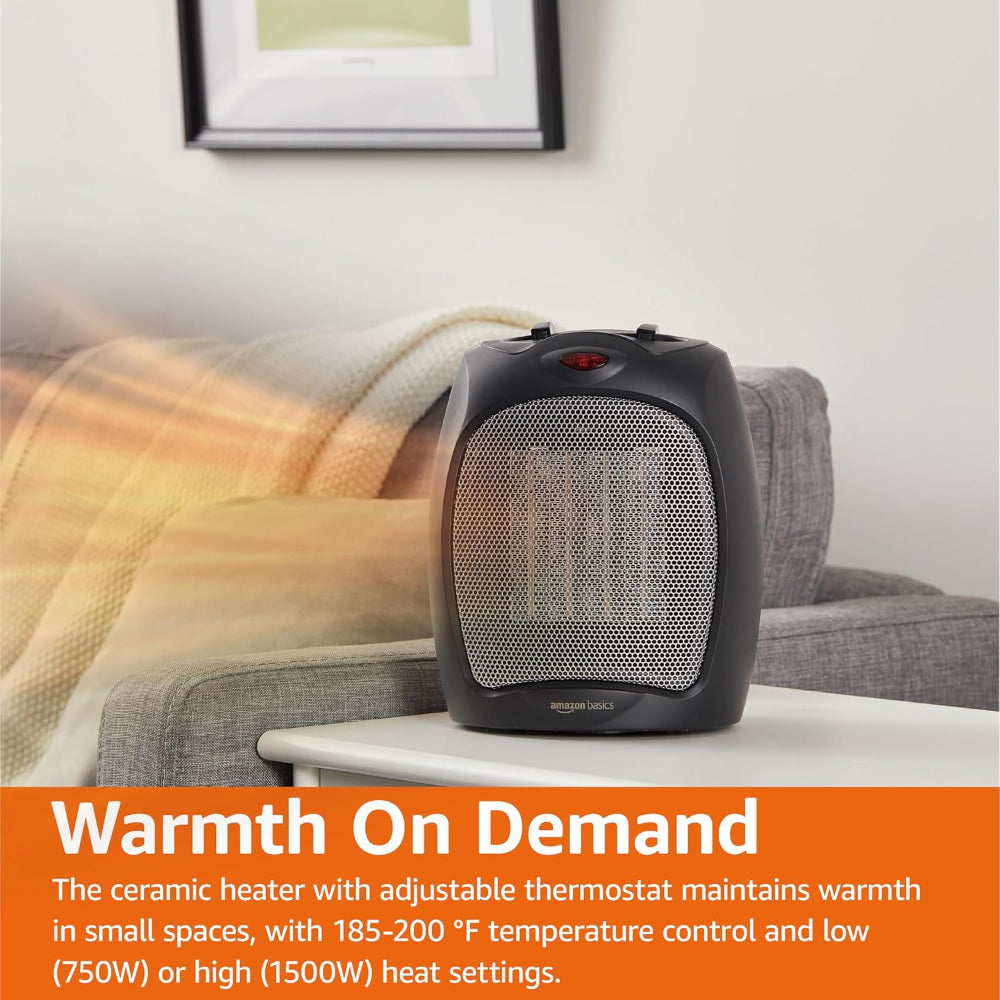 Chauffage d'appoint céramique électrique - Compact et sécurisé avec thermostat