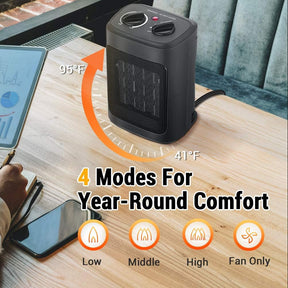 Radiateur Électrique Portable - Chauffage Rapide et Sécurisé pour Intérieur