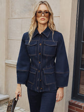 Veste en Denim pour Femme - Couture Contrastée et Confort Élastique