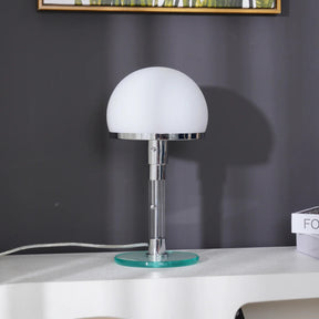 Lampe de Table Chrome Élégante - Design Hémisphérique et Surface Réfléchissante