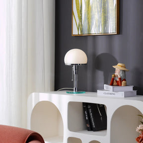 Lampe de Table Chrome Élégante - Design Hémisphérique et Surface Réfléchissante