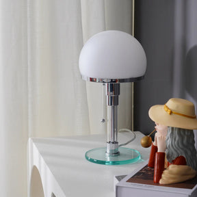 Lampe de Table Chrome Élégante - Design Hémisphérique et Surface Réfléchissante
