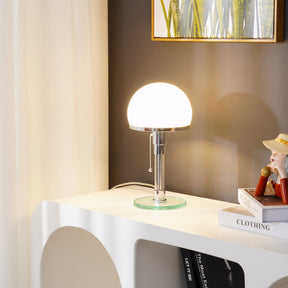 Lampe de Table Chrome Élégante - Design Hémisphérique et Surface Réfléchissante