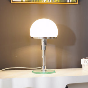 Lampe de Table Chrome Élégante - Design Hémisphérique et Surface Réfléchissante