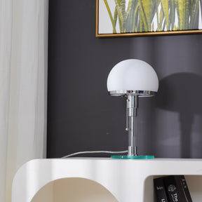 Lampe de Table Chrome Élégante - Design Hémisphérique et Surface Réfléchissante
