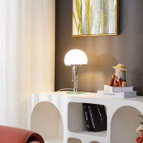 Lampe de Table Chrome Élégante - Design Hémisphérique et Surface Réfléchissante