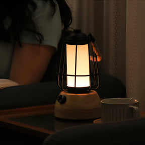 Lampe de Table Extérieure en Corde - Ambiance Rustique et Éclairage Doux