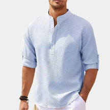 T-shirt à Manches Longues Homme - Col Henley Classique et Polyvalent