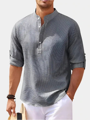 T-shirt à Manches Longues Homme - Col Henley Classique et Polyvalent