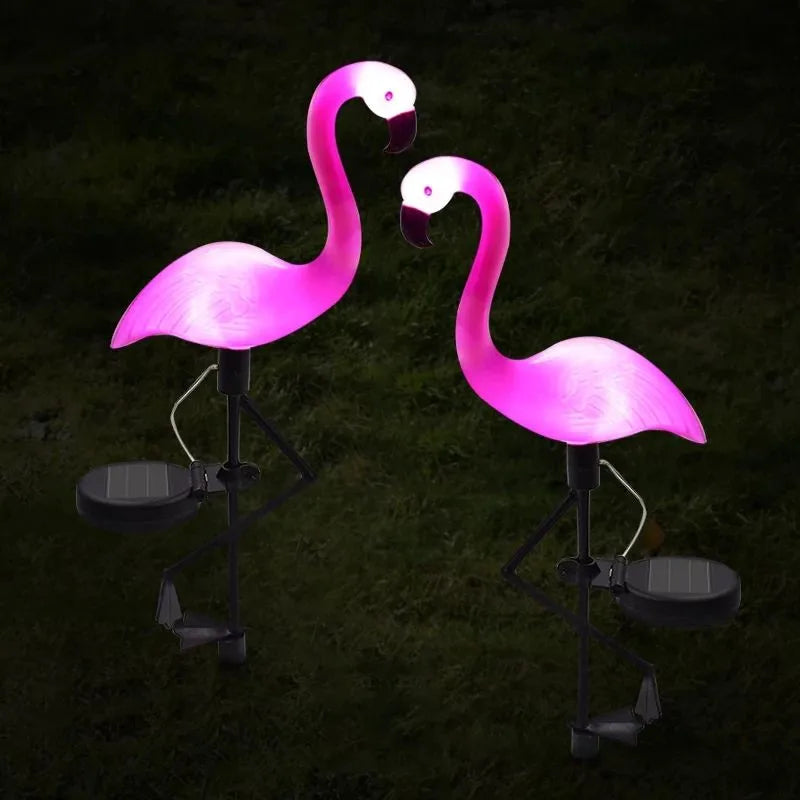 Lumière Solaire Flamant Rose - Décoration Écologique pour Jardin