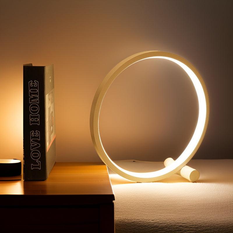 Lampe de Table Circulaire Tactile - Design Élégant et Rechargeable USB