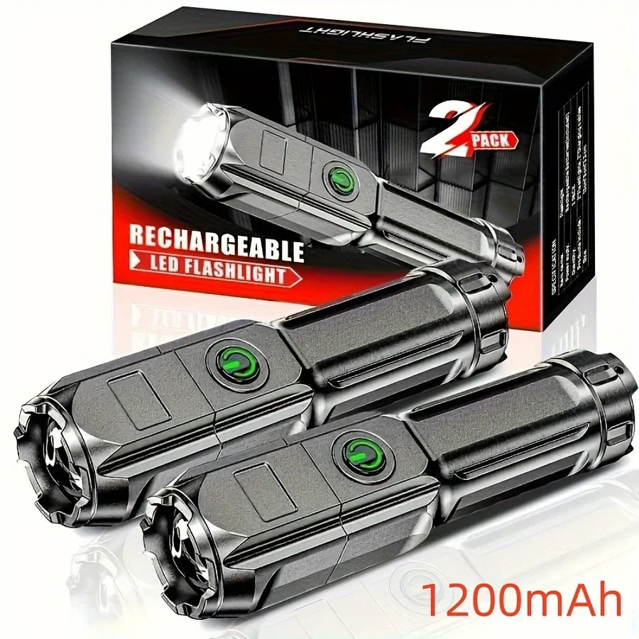 Lampe de Poche Rechargeable USB - Design Étanche et Mise au Point Télescopique