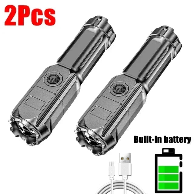 Lampe de Poche LED Rechargeable - Puissante, Étanche et Portable