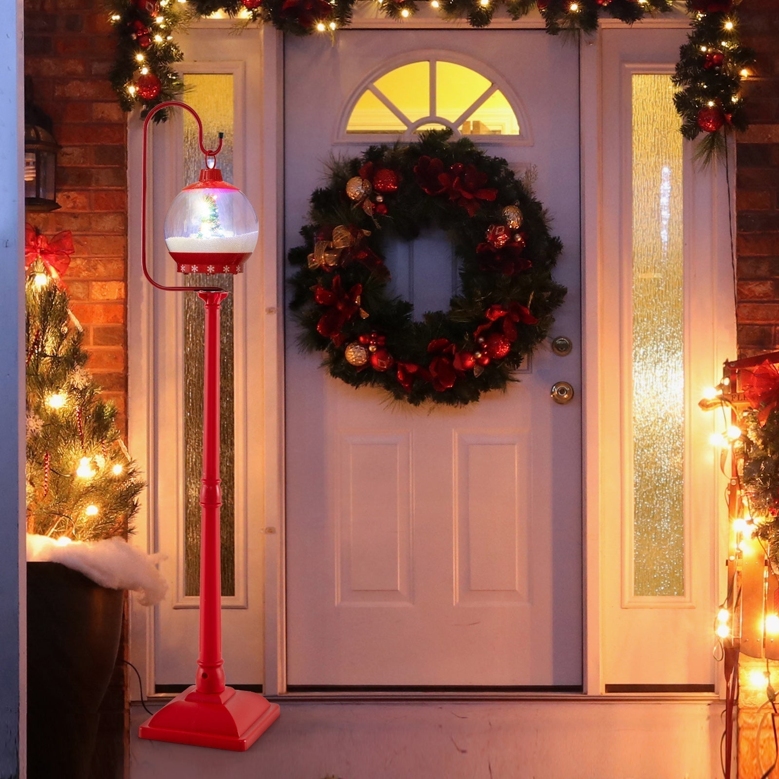 Lanterne de Noël Décorative 68 Pouces - Animée par le Son avec Scène Magique