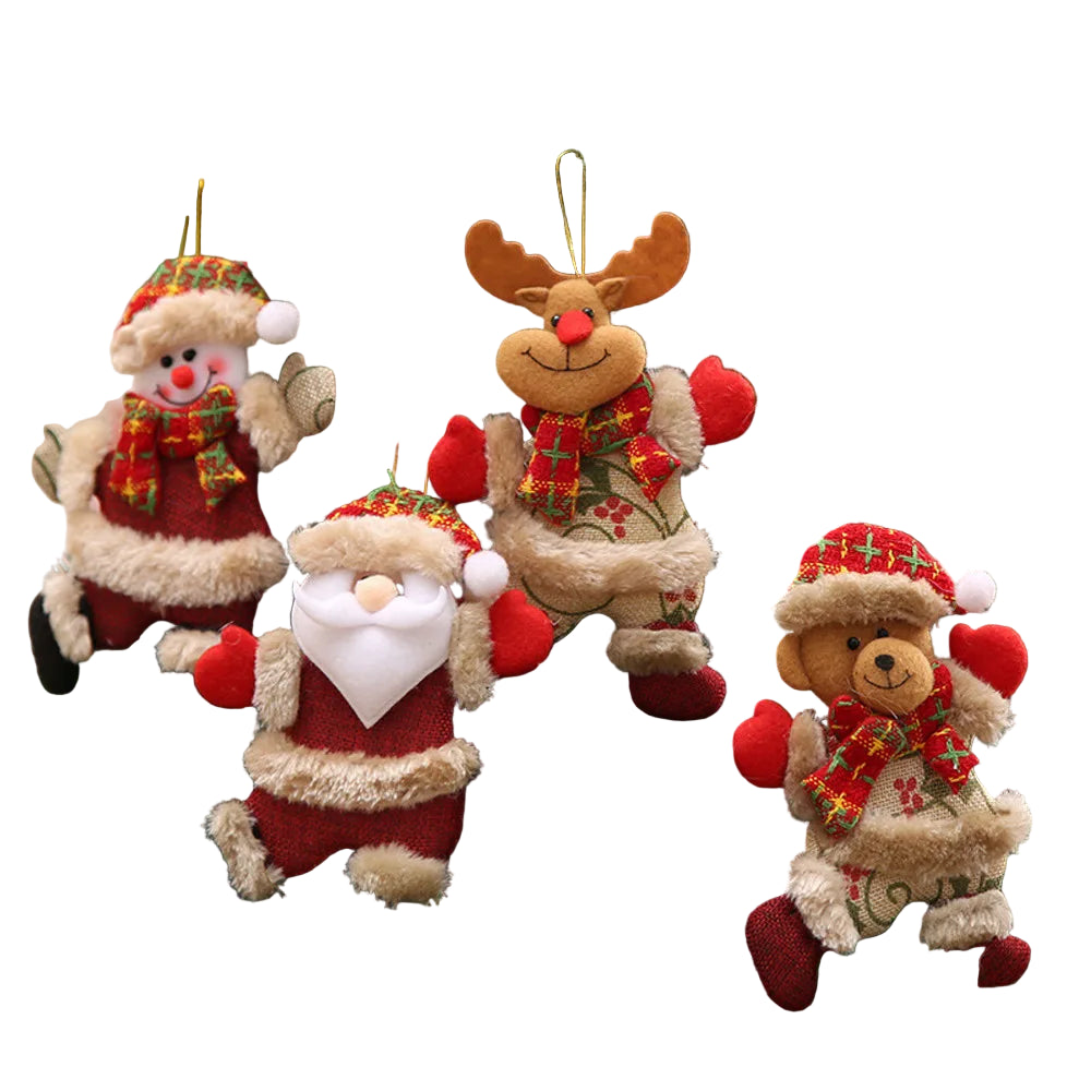 Boules de Décoration de Noël - Ensemble de 4 Ornements Brillants