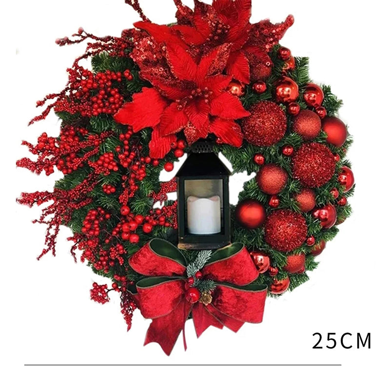 Décoration de Noël en Pin Artificiel - Détails Scintillants et Facile à Installer