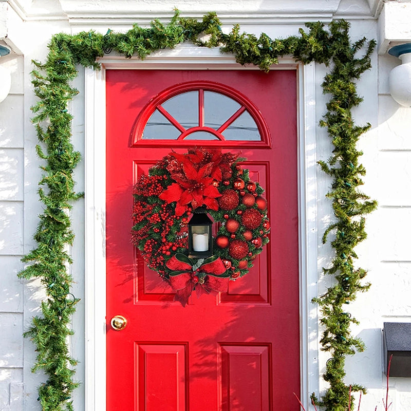 Décoration de Noël en Pin Artificiel - Détails Scintillants et Facile à Installer
