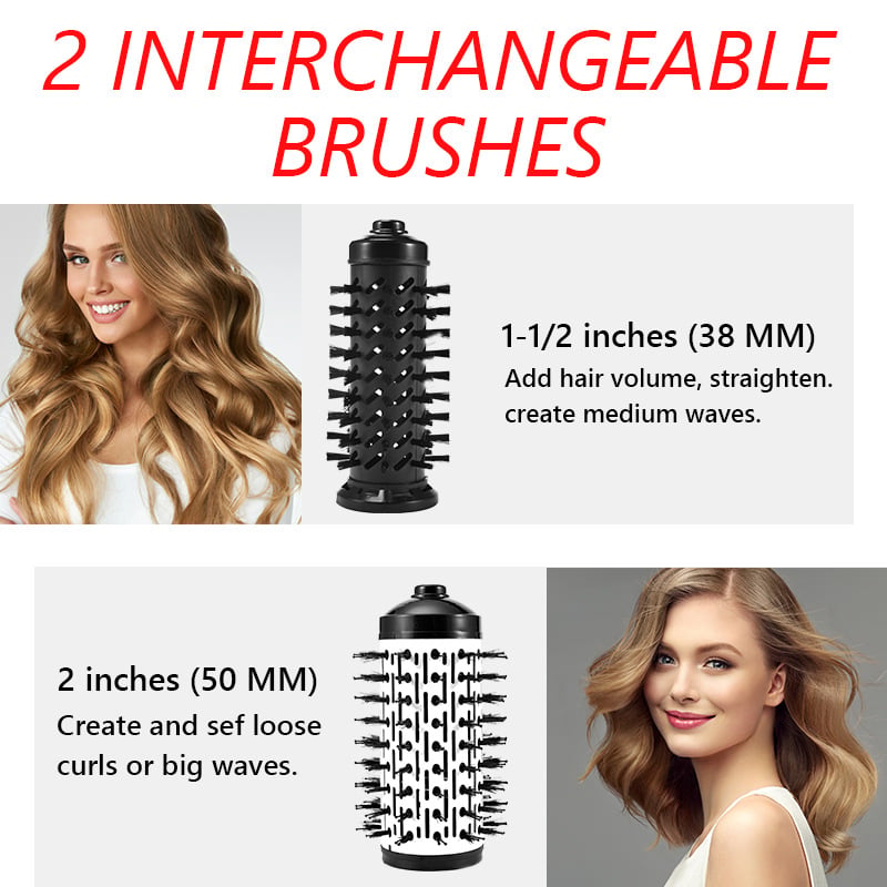 Brosse à Air Chaud Rotative - Séchage Rapide et Fini Brillant