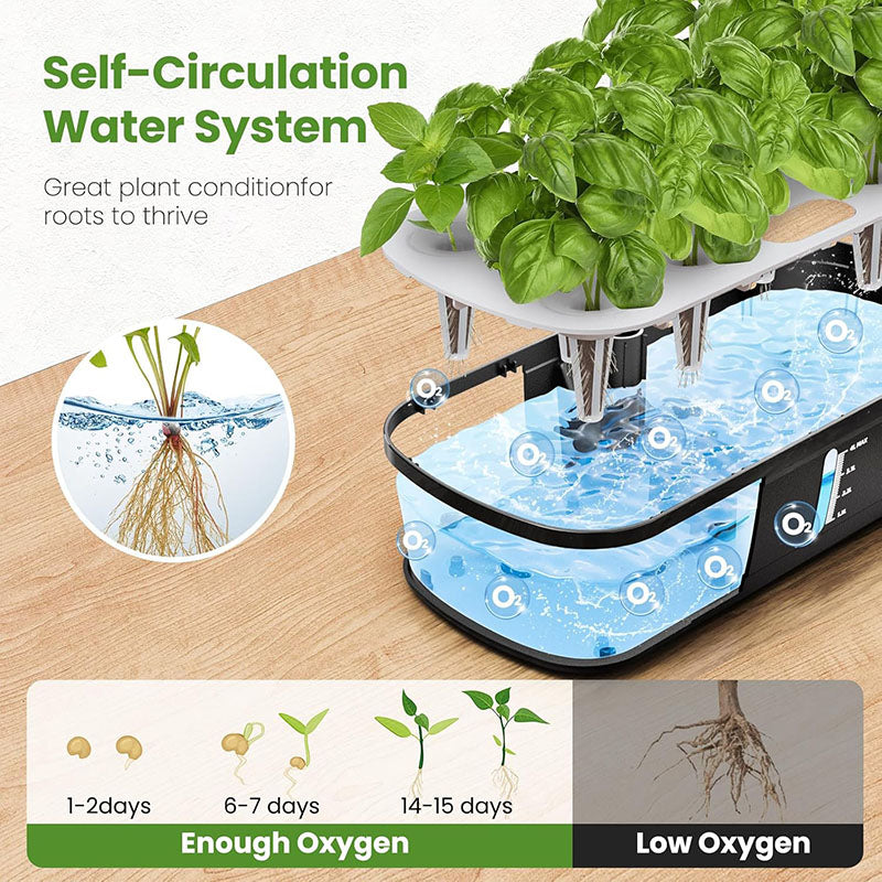 Système de Jardinage Hydroponique Intérieur - Croissance Rapide avec 12 Pods