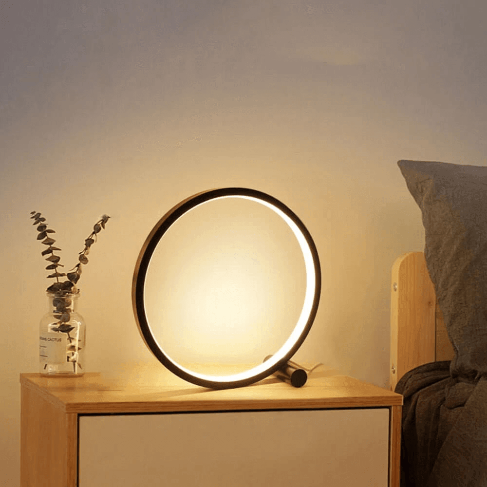 Lampe de Table Circulaire Tactile - Design Élégant et Rechargeable USB