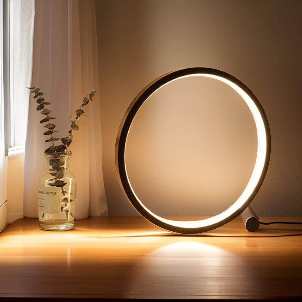 Lampe de Table Circulaire Tactile - Design Élégant et Rechargeable USB