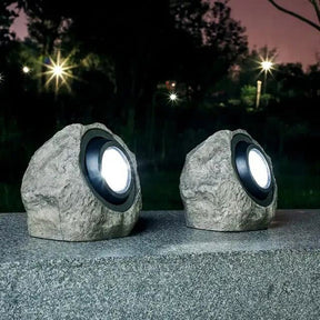 Lampe Solaire d'Extérieur en Pierre - Éclairage Écologique et Durable