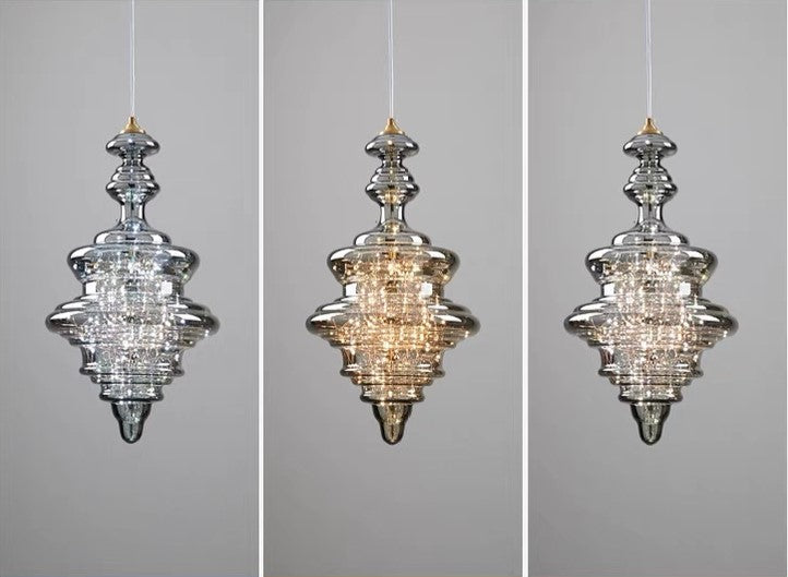 Lampe Suspendue Grise Design Élégant - Éclairage Ambiance et Matériaux Luxueux