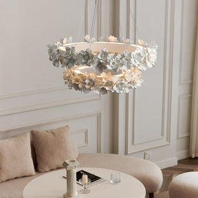 Lustre en Fleurs de Céramique - Élégance Romantique et Chaleureuse